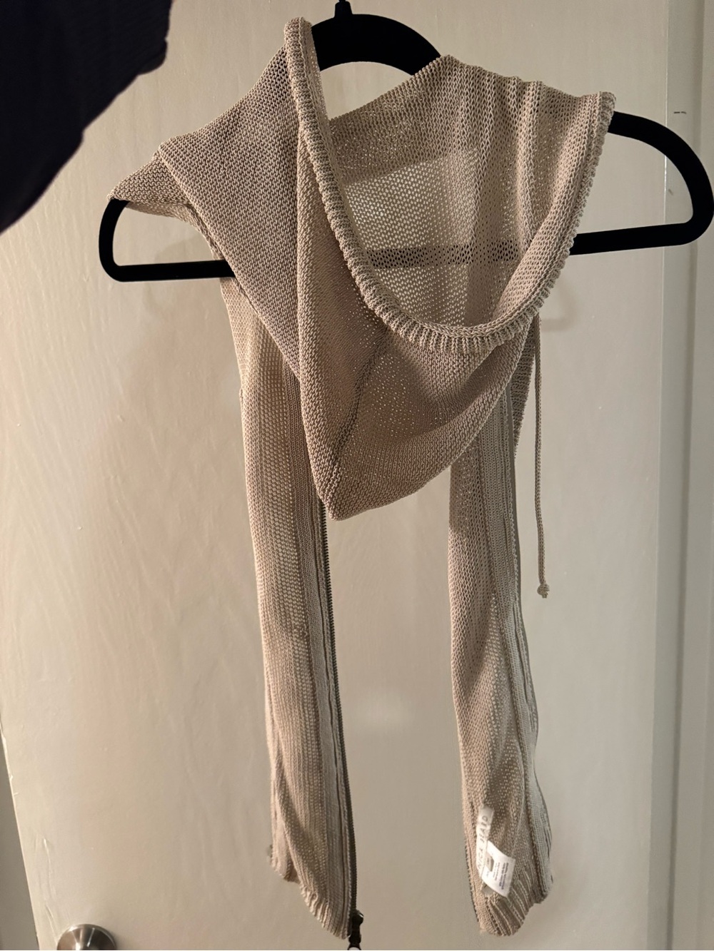 Veronica Beard Light Taupe Hooded Knit Dickey